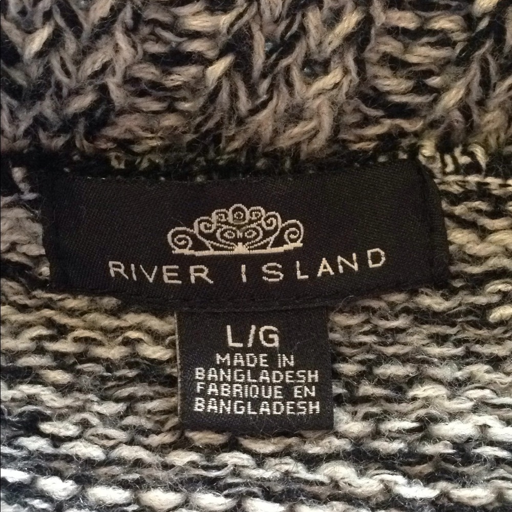 Marbled grey funnel neck sweater dress - Picture 3 of 3